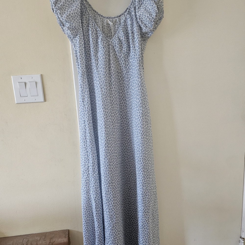 Doen Light Blue Patterned Maxi Dress